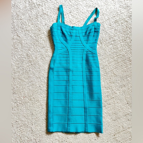 Herve Leger Katarina Dress in BT Blue Lagoon - Picture 2 of 9